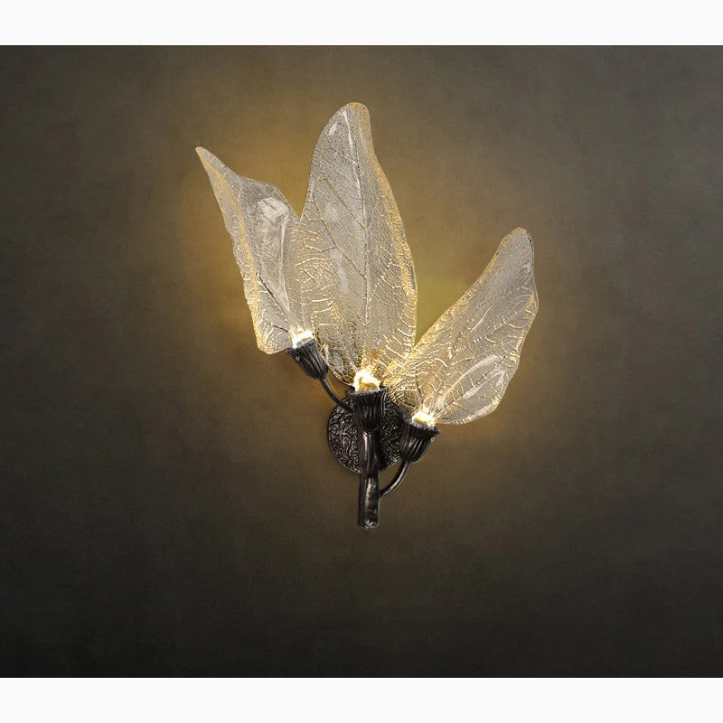 Madrid | Leaf Shaped LED Wall Lamp, Black, Non-Dimmable, Warm Light