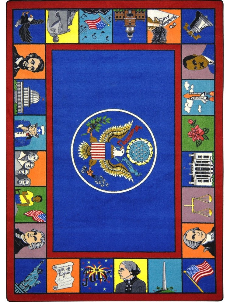 Kid Essentials Rug, Symbols of America, 7'8"x10'9"
