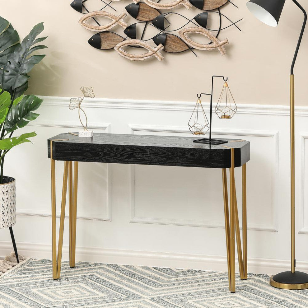 Wood and Metal Console Entryway Table