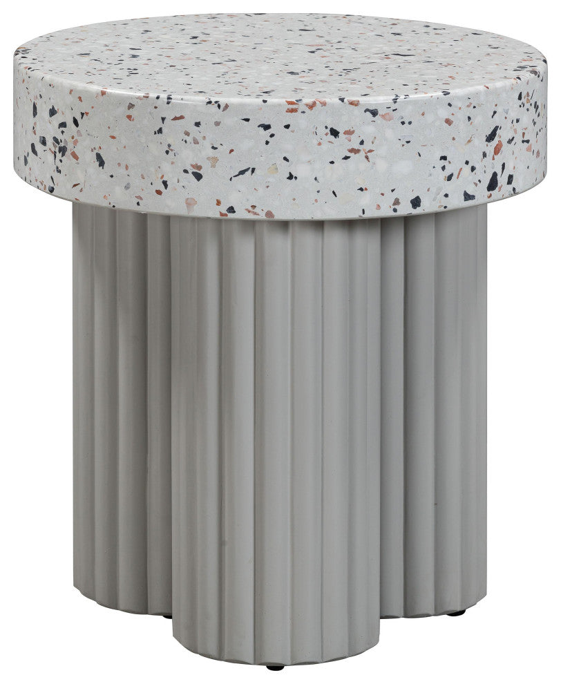 Clover Faux Terrazzo Indoor/Outdoor Round Side Table