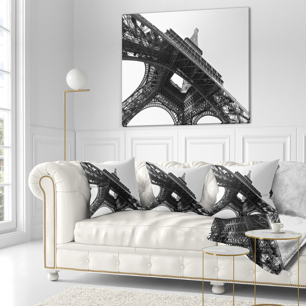 Paris Eiffel Towerinto the Sky Skyline Photography Throw Pillow, 16"x16"