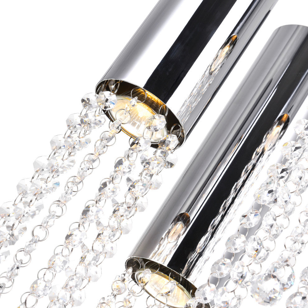 Extended 9 Light Multi Light Pendant With Chrome Finish