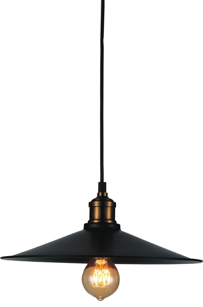 Brave 1 Light Down Mini Pendant With Black Finish