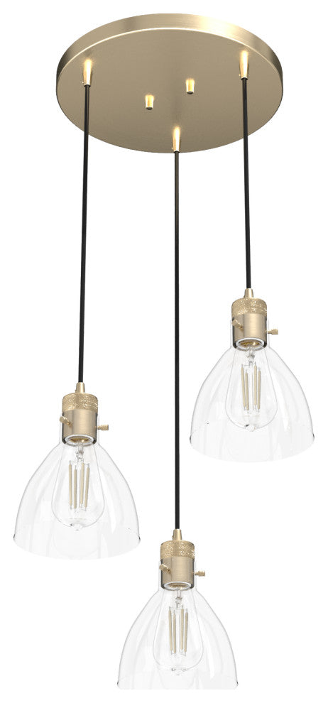 Van Nuys Alturas Gold 3 Light Cluster Ceiling Light Fixture