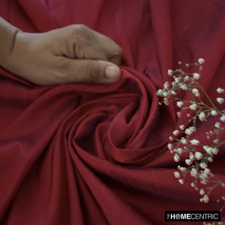 Maroon Silk Dupioni Fabric By The Yard, 6 Yards For Curtain, Dress Wholesale