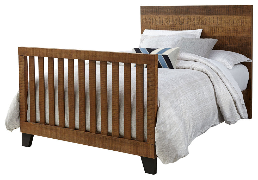 Urban Rustic 57"W Wood Convertible Crib, Brushed Wheat