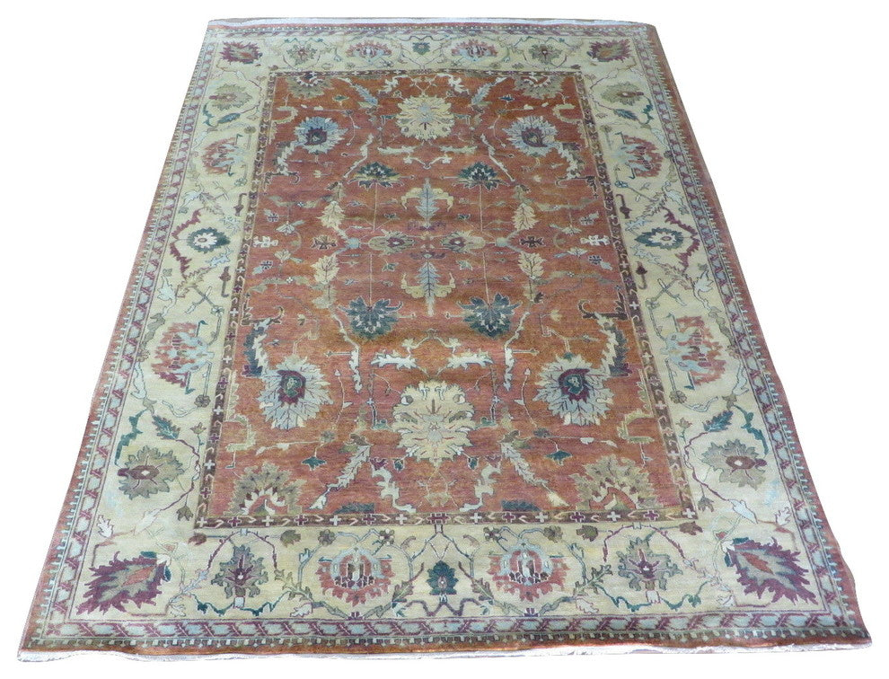 8'10x11'10 Handmade Rust Orange Persian Serapi Heriz Oriental Rug
