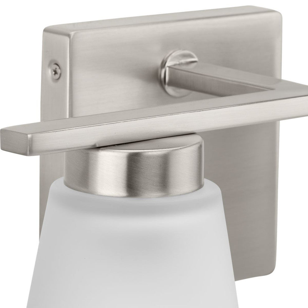 Tanner Collection Two-Light Transitional Vanity Light, Brushed Nickel
