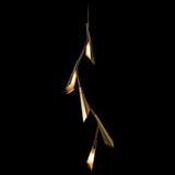 Quill Vertical LED Pendant, Dark Smoke Finish, Modern Brass Shade
