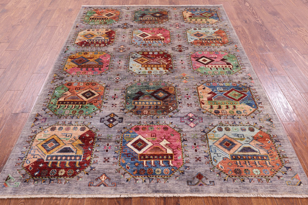 5' 9" X 7' 10" Fine Turkmen Ersari Handmade Rug - Q12474