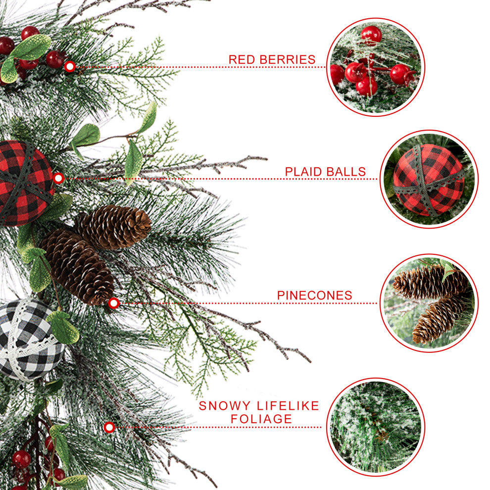 24"D Frosted Ornament Wreath