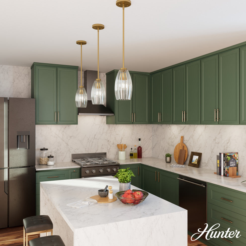 Rossmoor Luxe Gold With Clear Glass 1 Light Pendant