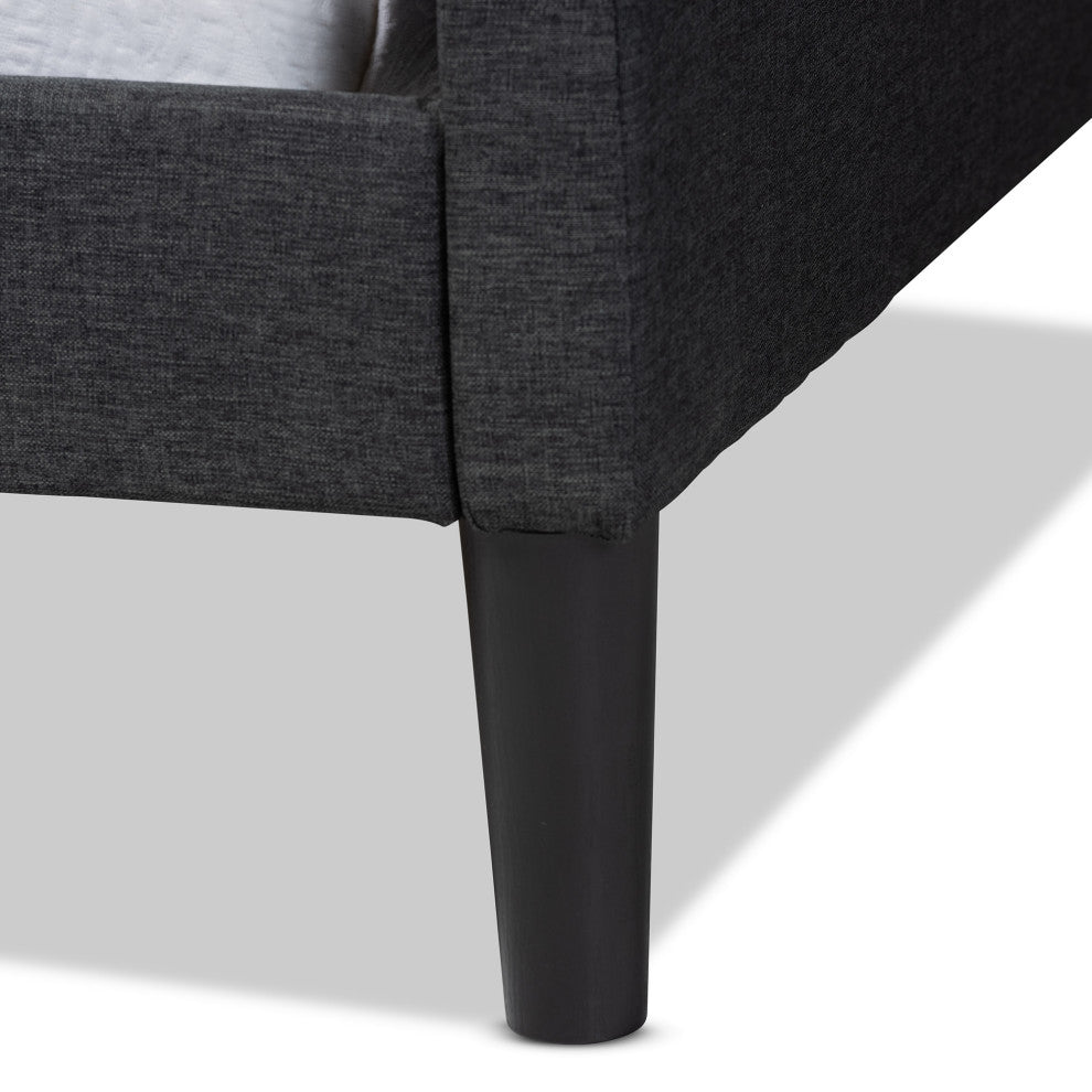 Selena Contemporary Fabric Upholstered Twin Daybed, Charcoal