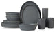 Stone by Mercer Project Katachi Stoneware 16 Piece Dinnerware Set, Grey