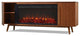 Real Flame Morris 72" Wood Landscape Electric Fireplace TV Stand in Black Maple