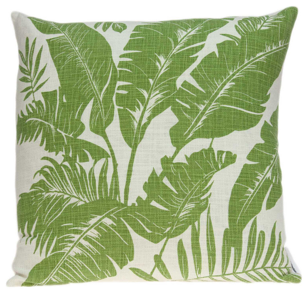 20" X 7" X 20" Tropical Green Pillow Cover With Down Insert
