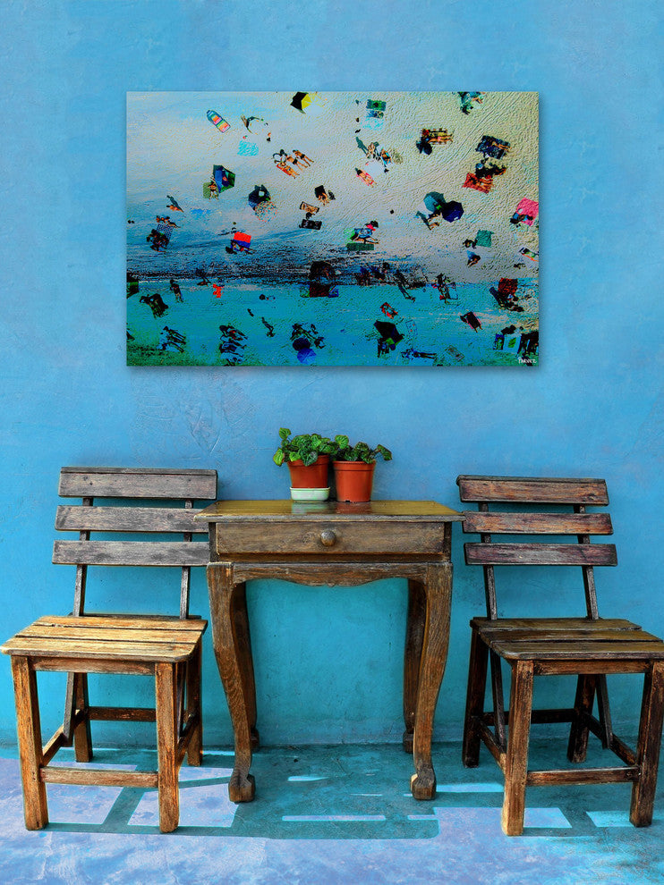 "Beach At Dusk" Painting Print on Wrapped Canvas, 60"x40"