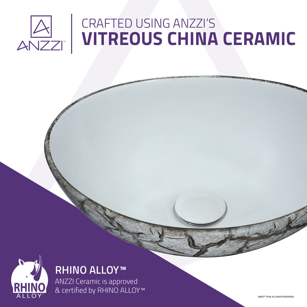 Sona Series Ceramic Vessel Sink, Gray
