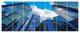 Elevated Business Buildings, Cityscape Canvas Art Print, 83"x32", 7 Panels