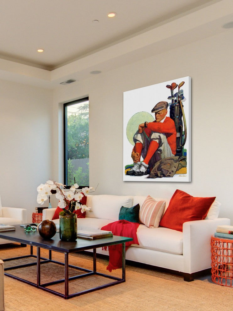 "Golfer Kept Waiting" Painting Print on Canvas by John E. Sheridan