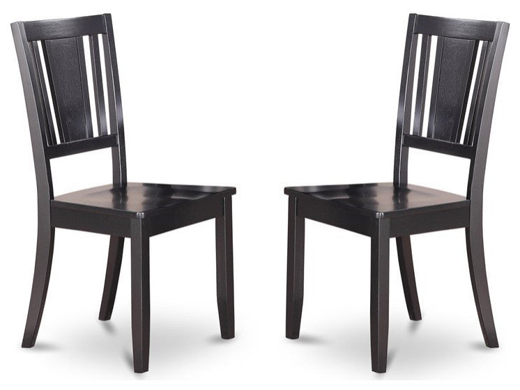7-Piece Dinette Set With Dining Table and 6 Wood Chairs, Black