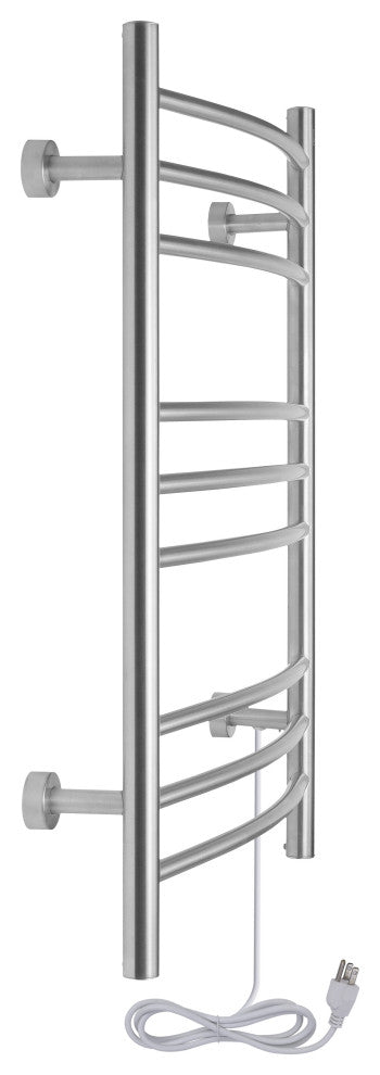 Riviera Towel Warmer, Brushed, Dual Connection, 9 Bars