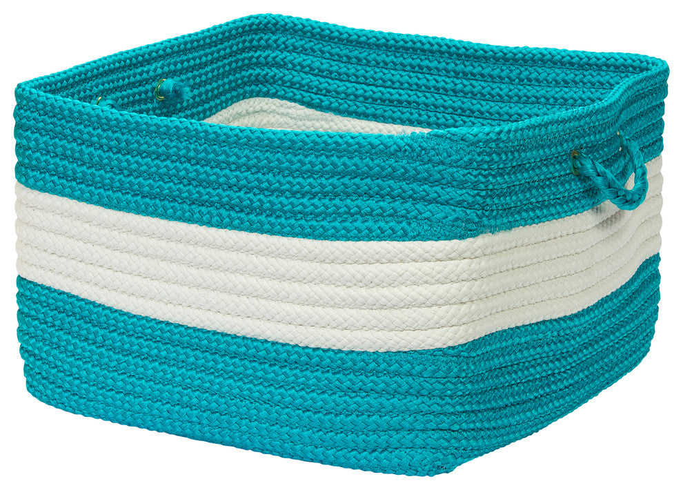 Rope Walk, Turquoise Utility Basket, 18"X12"