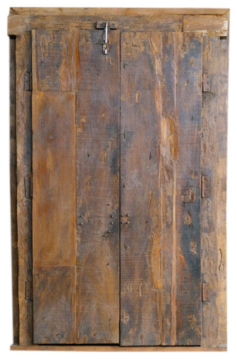 Consigned Antique Indian Doors Rustic Teak Wood Vintage Farmhouse Doors