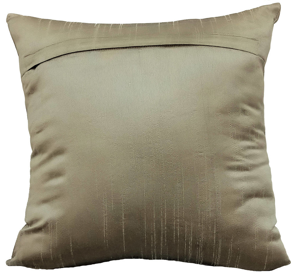 Green Decorative Euro shams 26"x26" Silk, Taupe Green Peacock