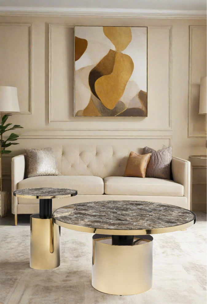 Taylor End Table, Brown and Gold