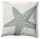 18x18" Large Starfish Nautical Decorative Indoor Pillow, Sage