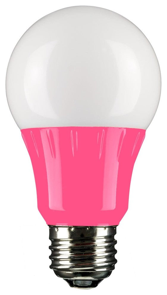 Sunlite Led A Type Colored 3W Light Bulb Medium, E26, Base, Pink
