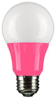Sunlite Led A Type Colored 3W Light Bulb Medium, E26, Base, Pink