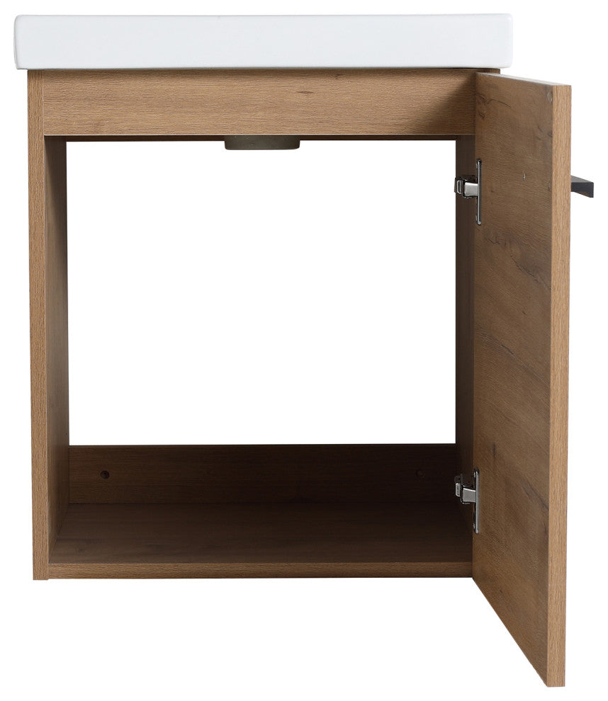 Wall-Mounted Bath Vanity, Ceramic Top and Basin