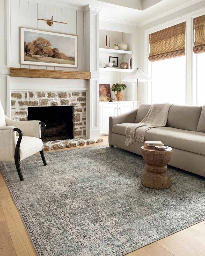 Chris Loves Julia x Loloi Jules Emerald / Antique Ivory 3''-6" x 5''-6" Accent Rug