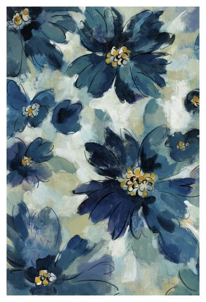 "Inky Floral I Crop" Digital Paper Print by Silvia Vassileva, 42"x62"