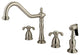 Satin Nickel French Country Double Handle Widespread Kitchen Faucet KB1798TXBS