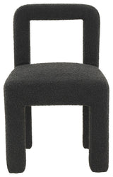 Hazel Boucle Dining Chair, Black