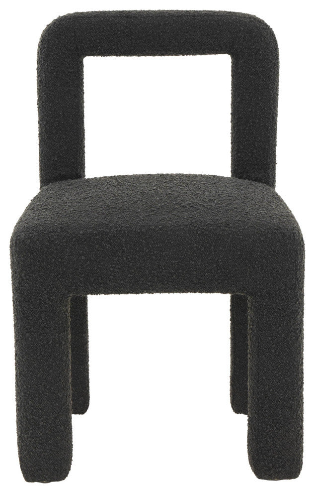 Hazel Boucle Dining Chair, Black