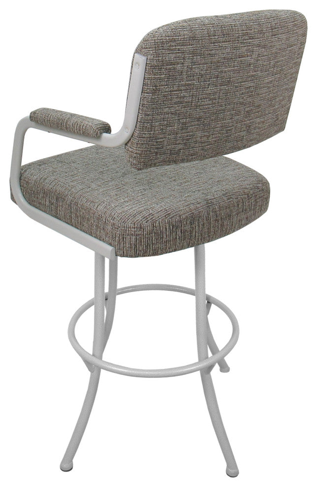 Swivel Counter Metal Bar Stool, Jetty June - White, 34"