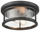 2 Light 12 in. Powder Coat Black Outdoor