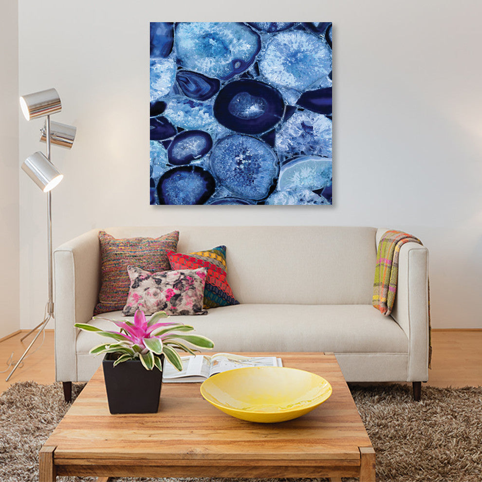 "Agate In Blue I" by Danielle Carson, Canvas Print, 12"x12"