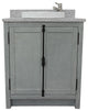 30" Single Vanity, Gray Ash, Gray Granite Top, Round Sink