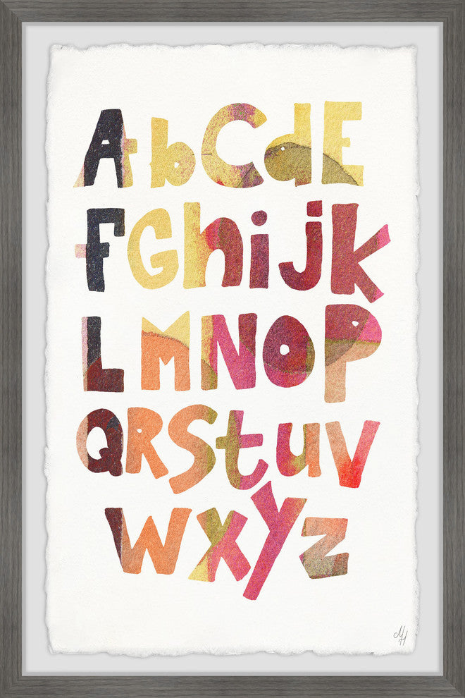 "Multi-color Alphabet" Framed Painting Print, 12"x18"