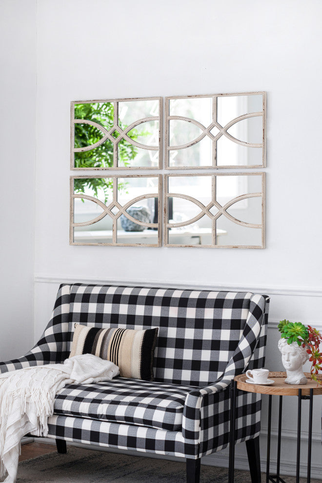 Gewnee 16" x 23" Rectangular Wooden Wall Mirror , White
