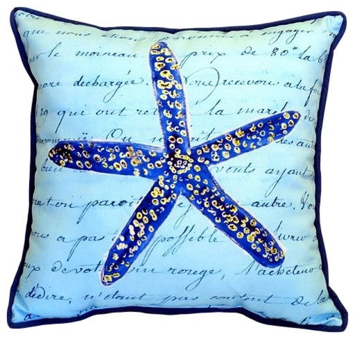 Blue Starfish Large Indoor/Outdoor Pillow 18x18