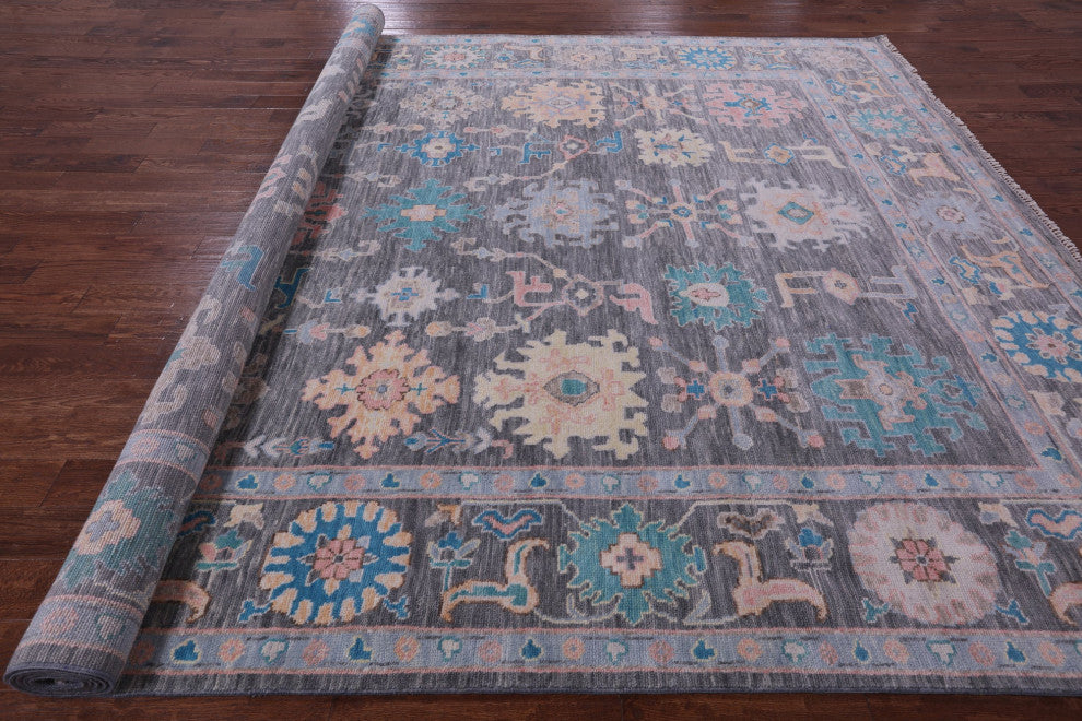 Hand Knotted Turkish Oushak Wool Rug 10' 2" X 13' 8" - Q14961