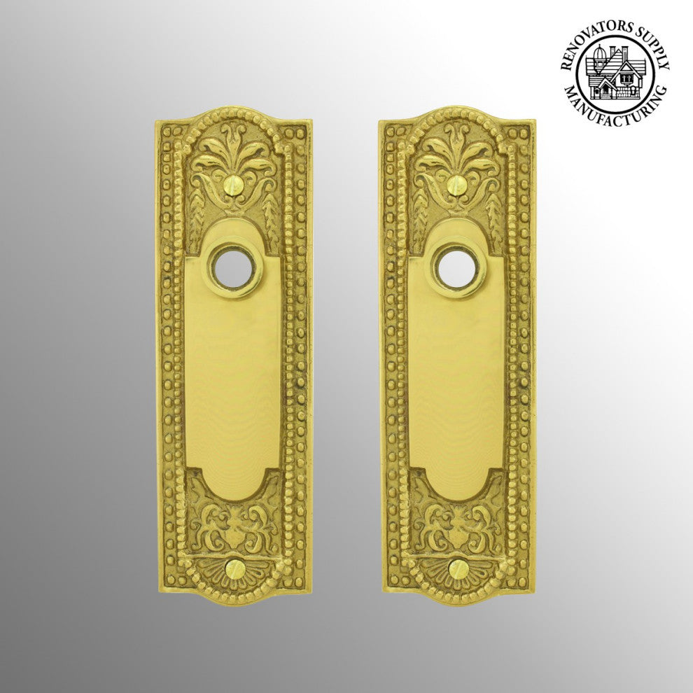 Door Back Plate Brass Escutcheon Cover with Doorknob 7 1/4" L Tarnish Resistant