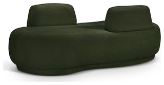 Argyle Upholstered Chaise/Loveseat, Green, Teddy Fabric