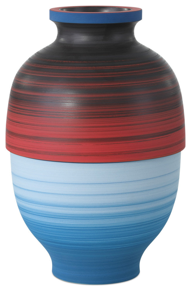 Happy 80's Black, Blue, Red & Orange Vase, 3-Piece Set